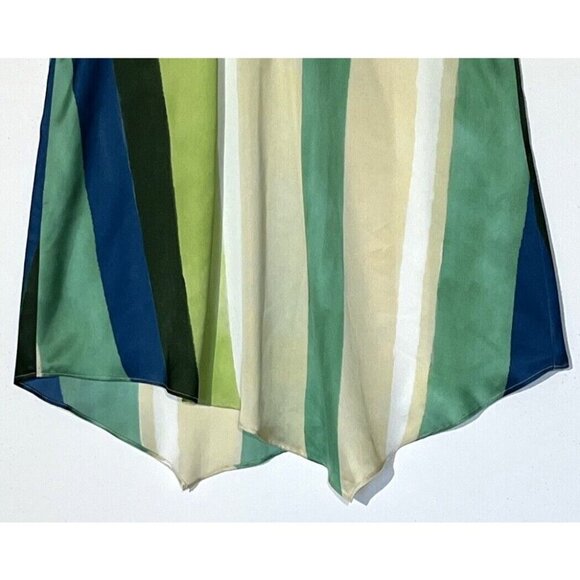 New Zara Satin Striped Back Tie Bow Sleeveless Asymmetric Tunic Blouse Top - Picture 9 of 10